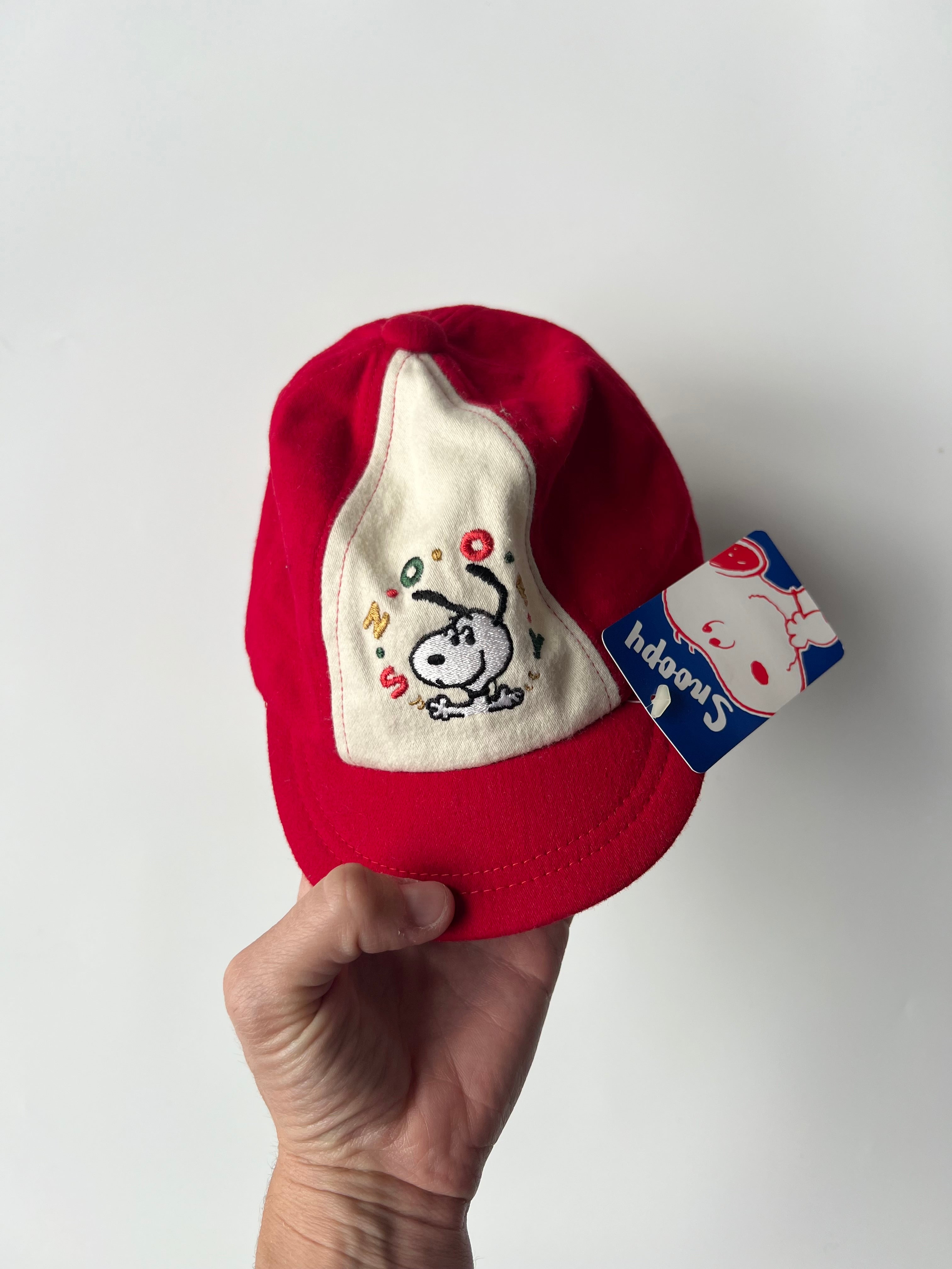 Snoopy Cap Red and Cream 12-18 Months