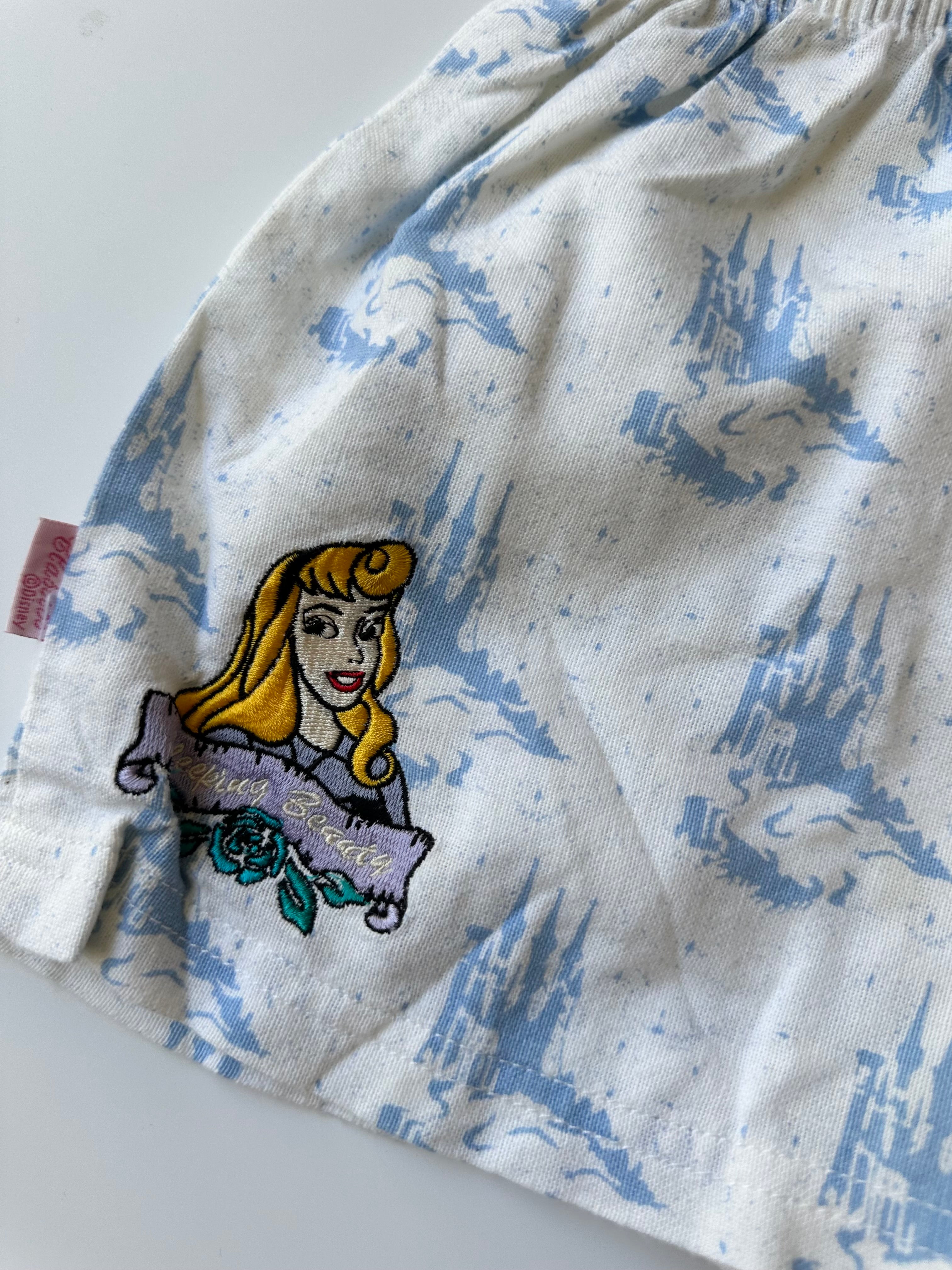Vintage Disney Merch ❤️ Sleeping Beauty Shorts with Magic Castle Print 4 Years