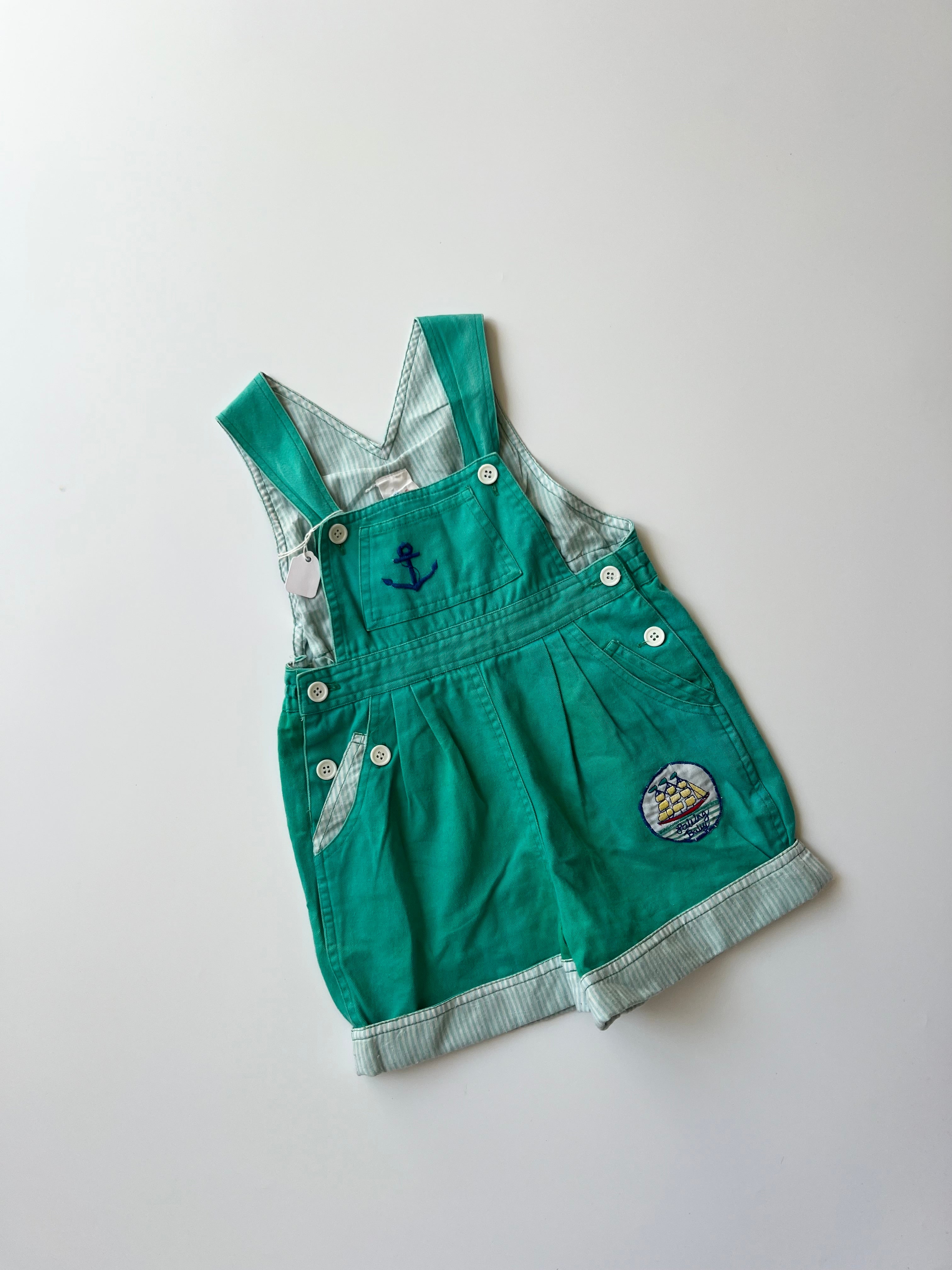 Vintage Little Sailor Dungaree Shorts 18-24 Months