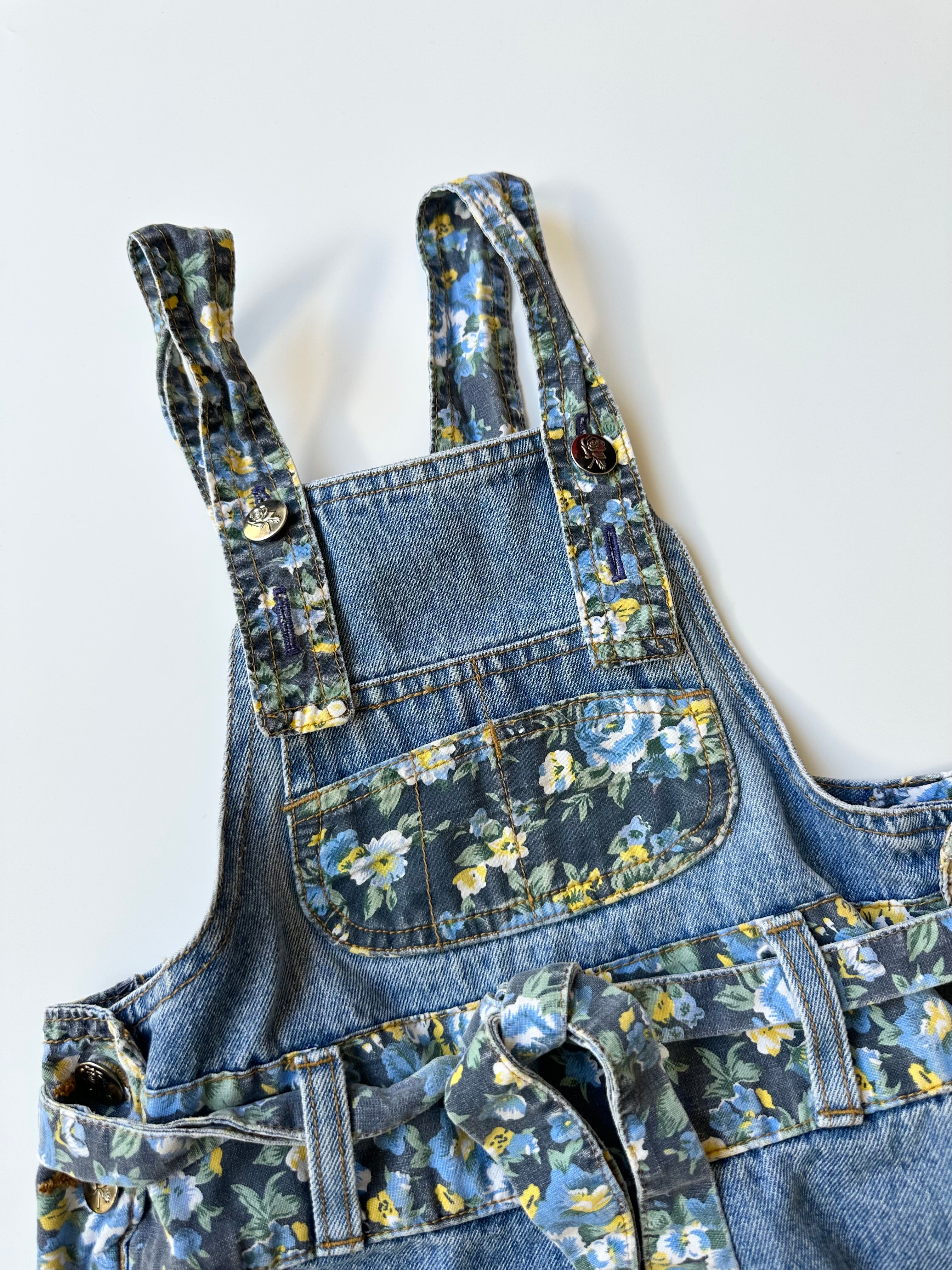 Vintage Denim Patchwork Dungarees 3-4 Years