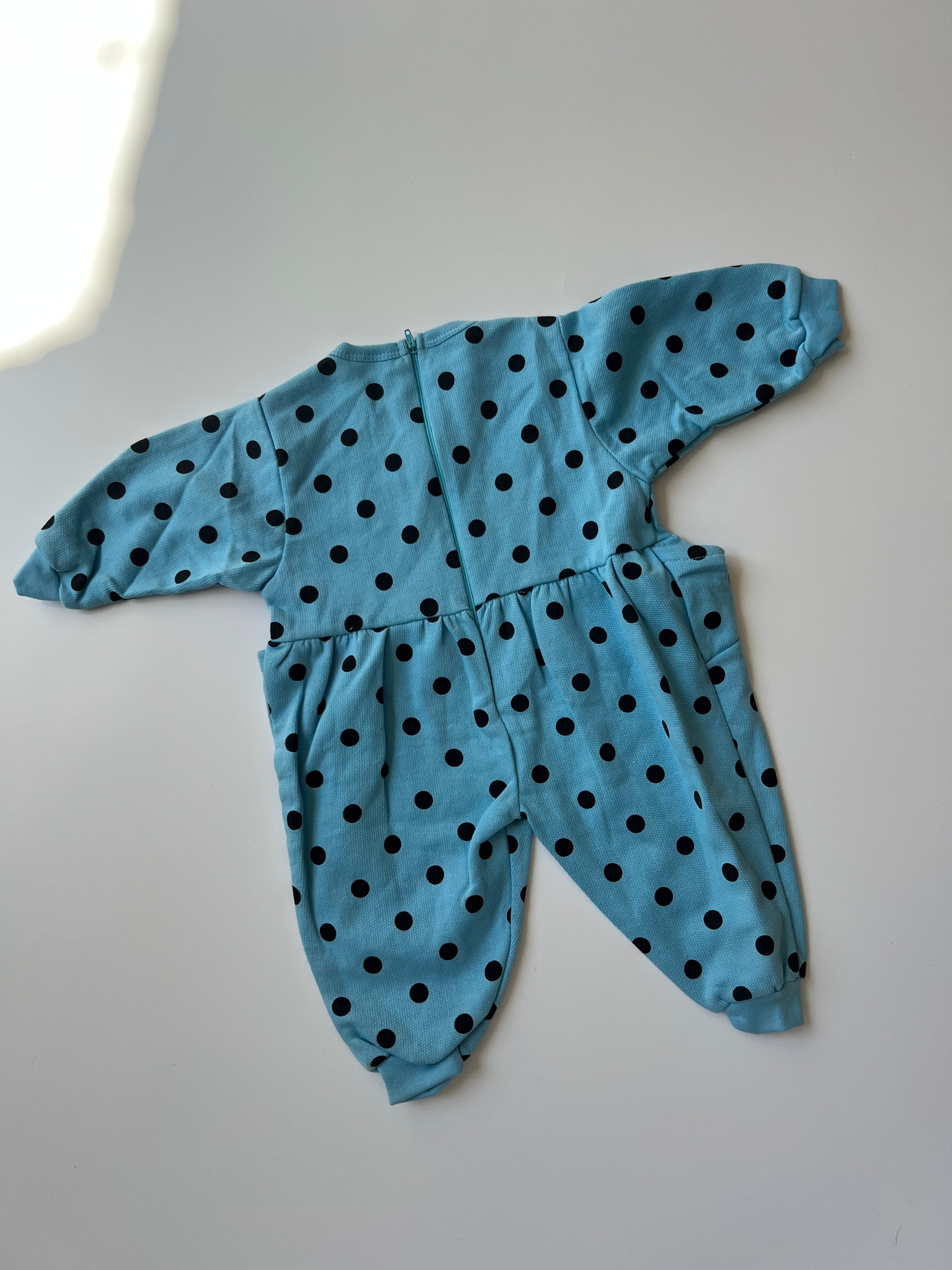 Vintage Blue Spotted Romper 6-12 Months