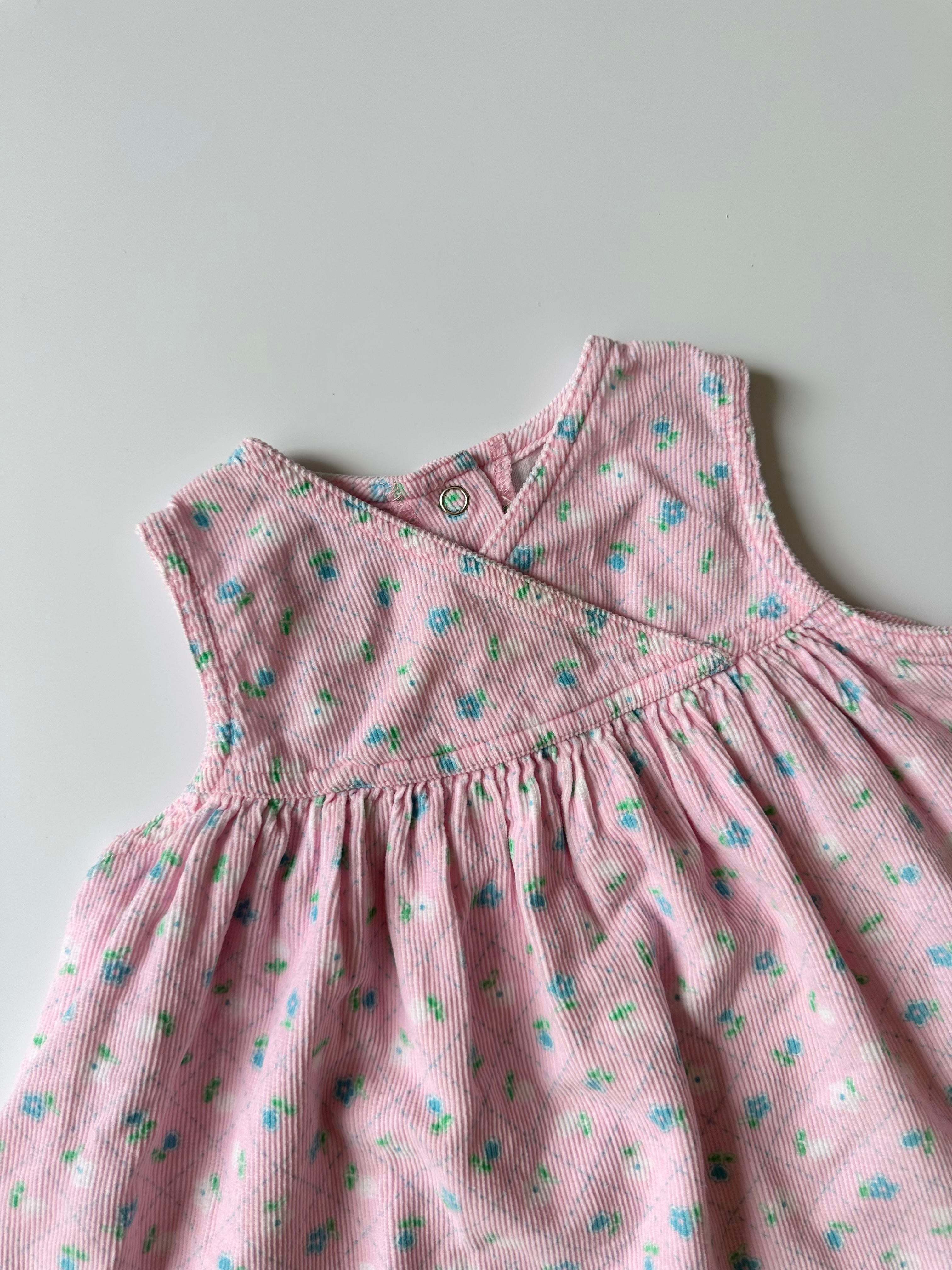 Vintage OshKosh Pink Floral Corduroy Dress 18 Months